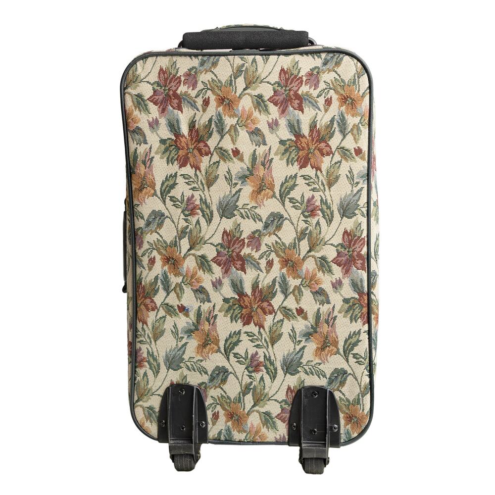 Vintage American Tourister Floral Tapestry Rolling Suitcase w/Original Lock &Key - Picture 4 of 12